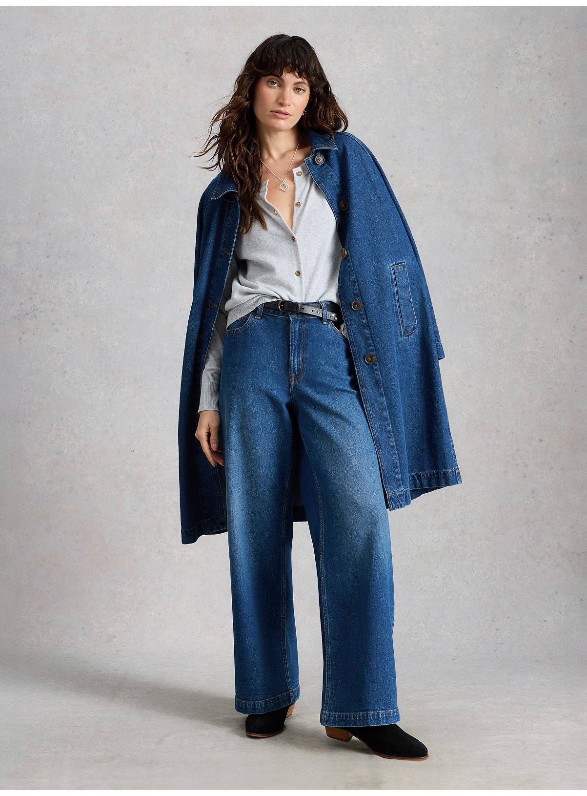 WHITE STUFF Ayla Wide Leg Jean Mid Denim 8R - Image 2